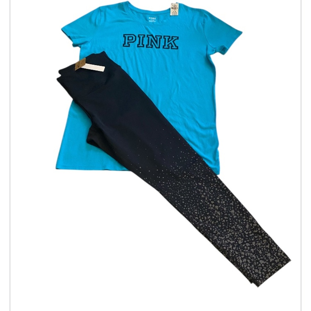 PINK Victoria Secret T-shirt leggings set medium New with tags